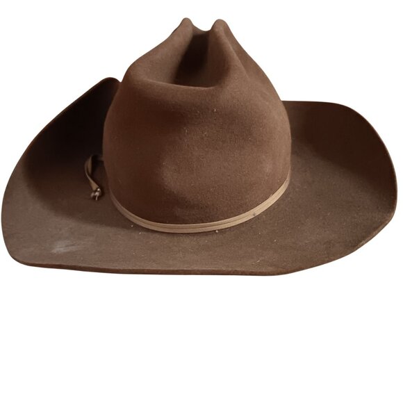 Vintage 6 3/4 7/8 Wright Western Cowboy Cavalry Hat 1950's Imported Coney Fur - Picture 4 of 11